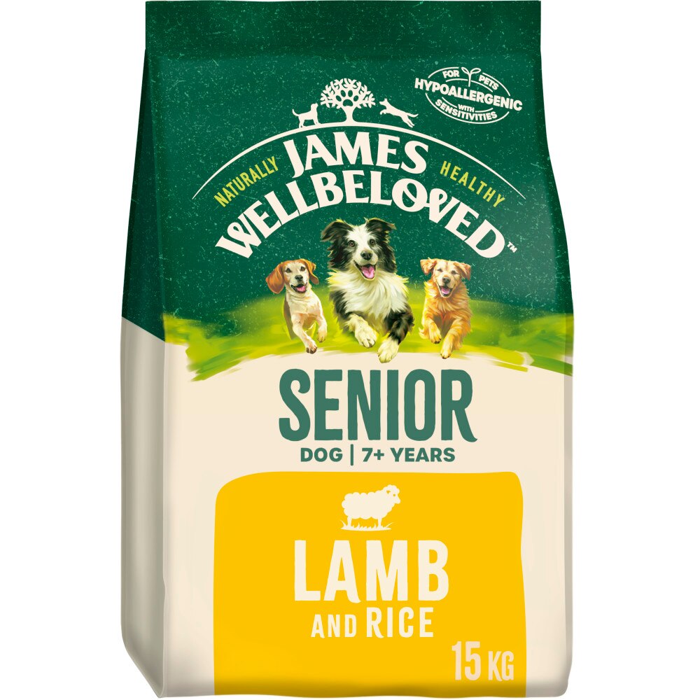 James Wellbeloved Lamb Rice Senior Dog Food 15kg. Free Delivery Cheap Prices PetShop